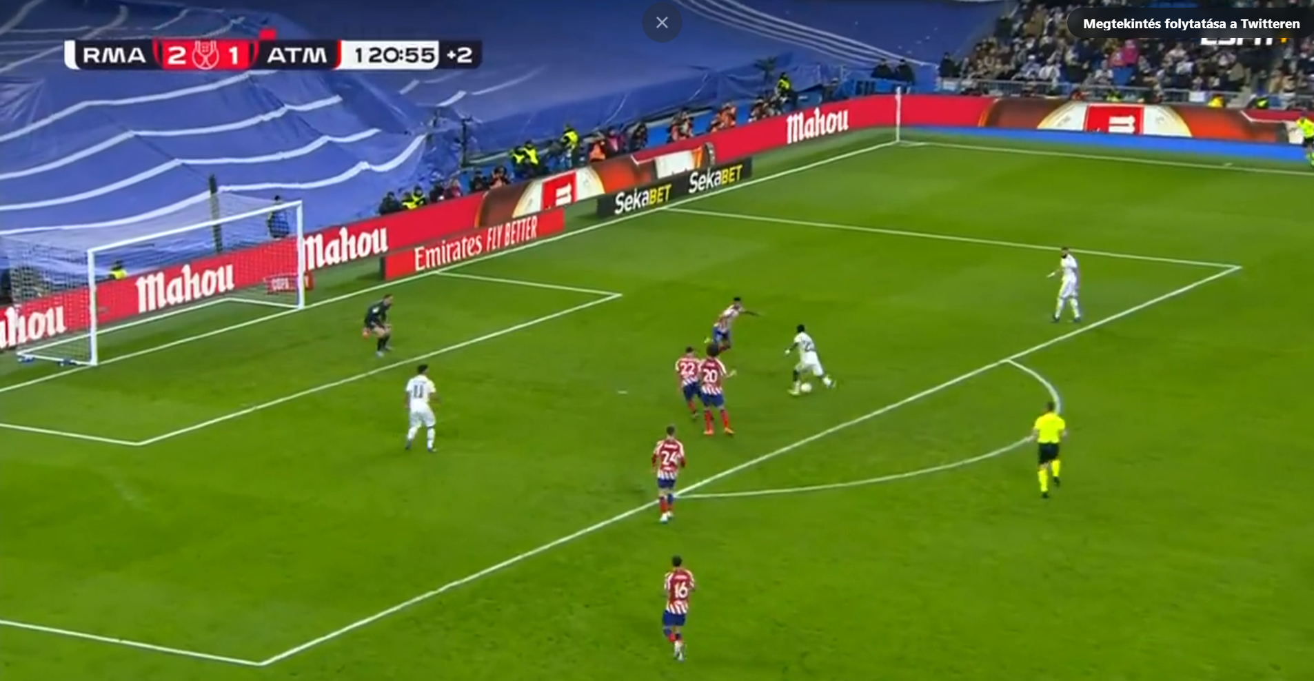 Az Atletico játékosai hagyták Viniciusnak hogy gólt rúgjon –  VIDEÓ