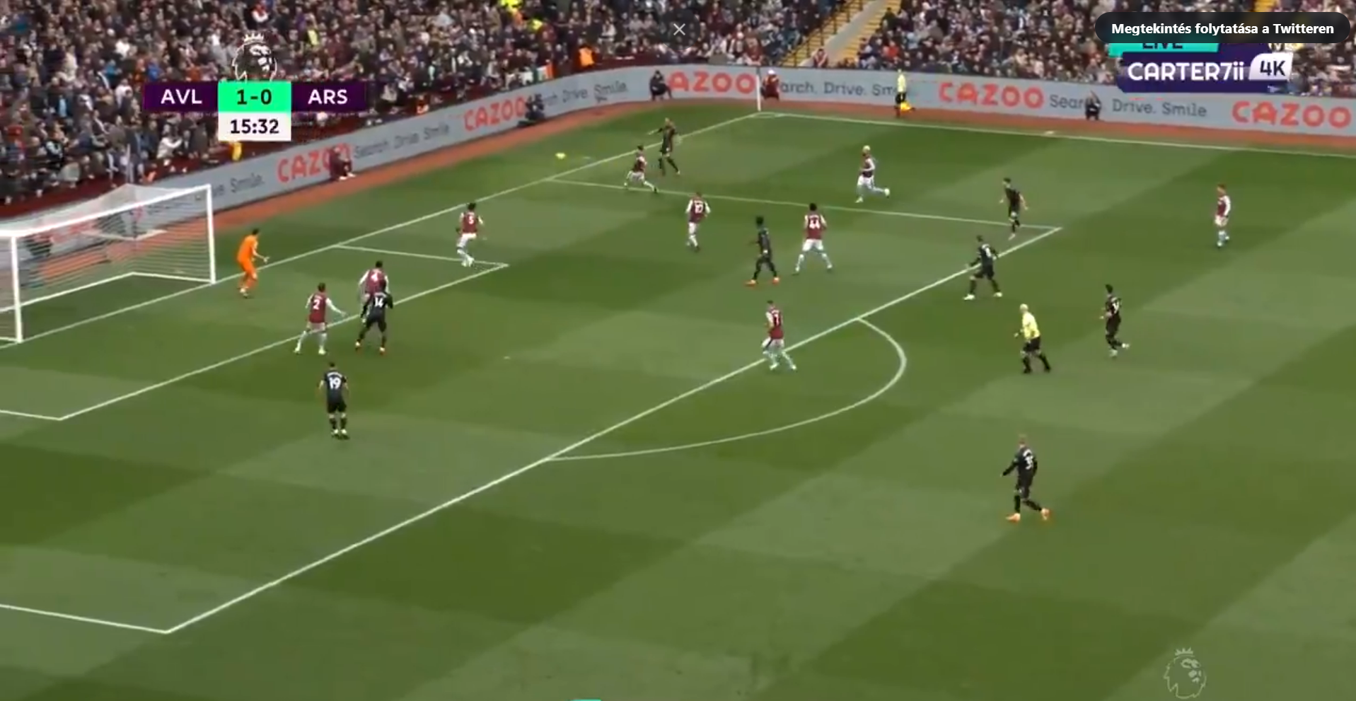 Saka kegyetlen nagy gólt rúgott az Aston Villa ellen –  VIDEÓ